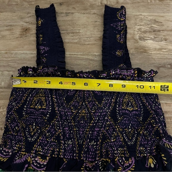 Urban Outfitters Smocked Floral Jumpsuit SZ XS Multicolor Wide Leg Boho NWT - Picture 7 of 10